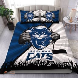 Amazing Aussie Geelong Cats Breaking Through Fan Design Bedding Set