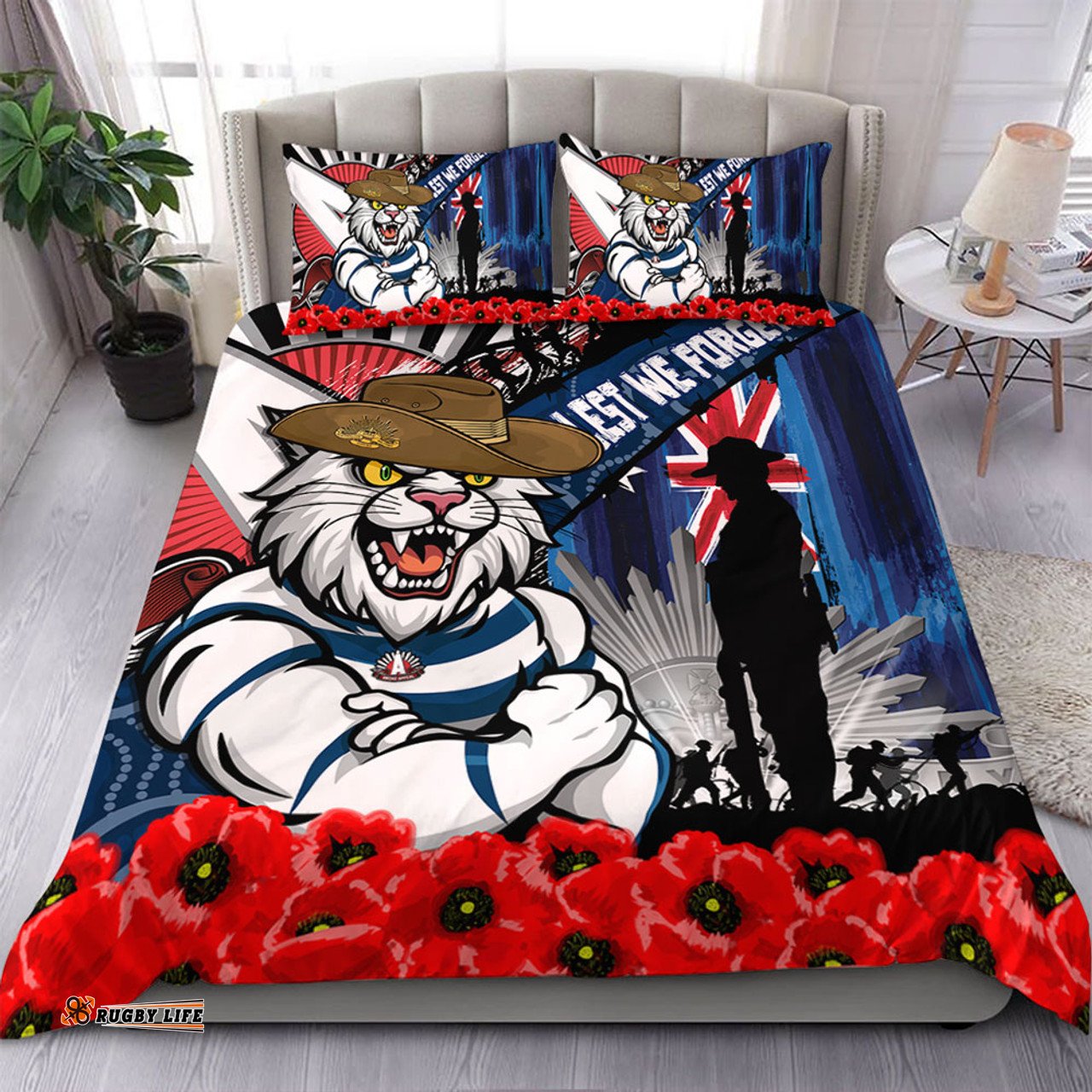 Amazing Aussie Geelong Cats Anzac Day Honor United In Spirit Bedding Set