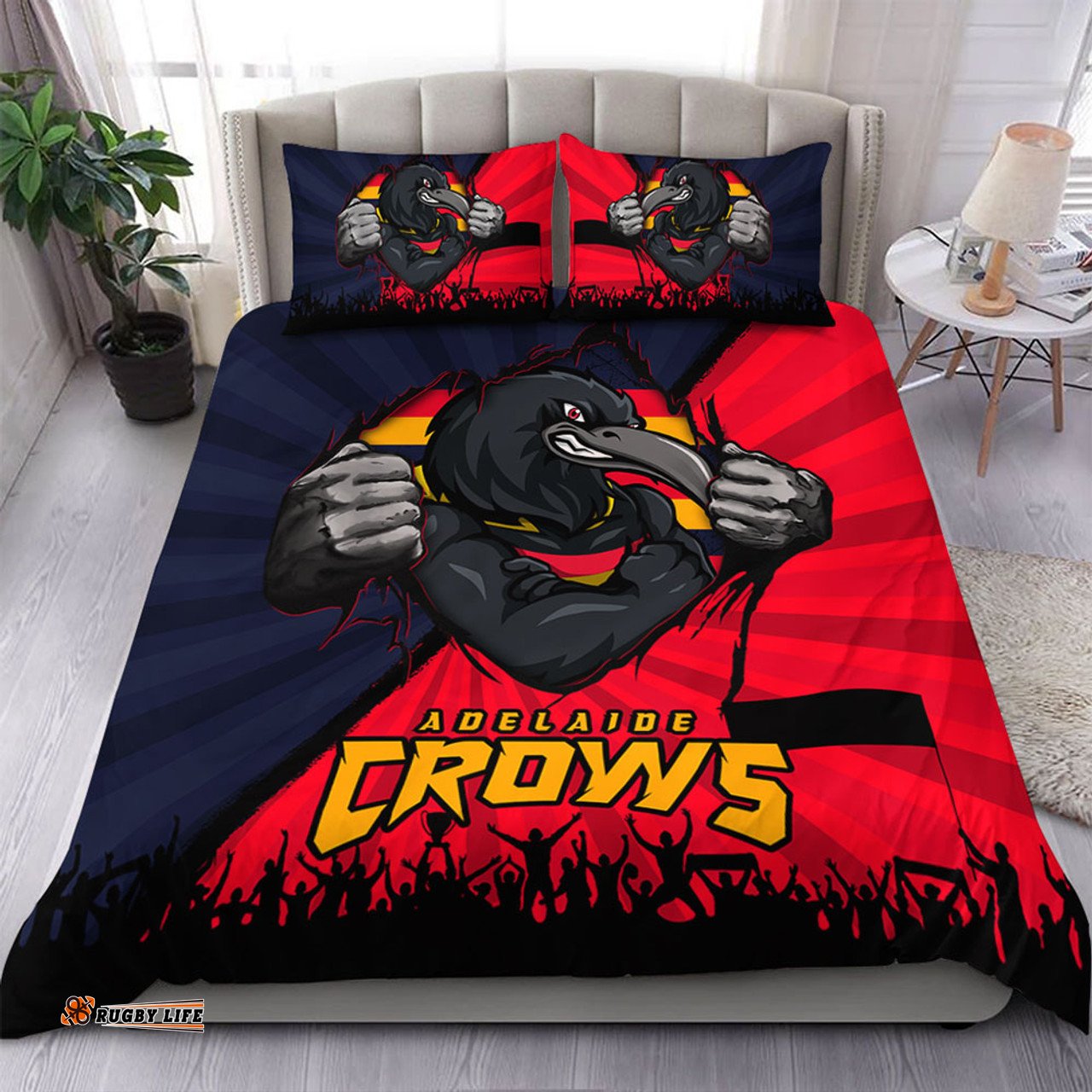 Amazing Aussie Adelaide Crows Breaking Through Fan Design Bedding Set