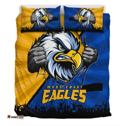 Amazing Aussie West Coast Eagles Breaking Through Fan Design Bedding Set