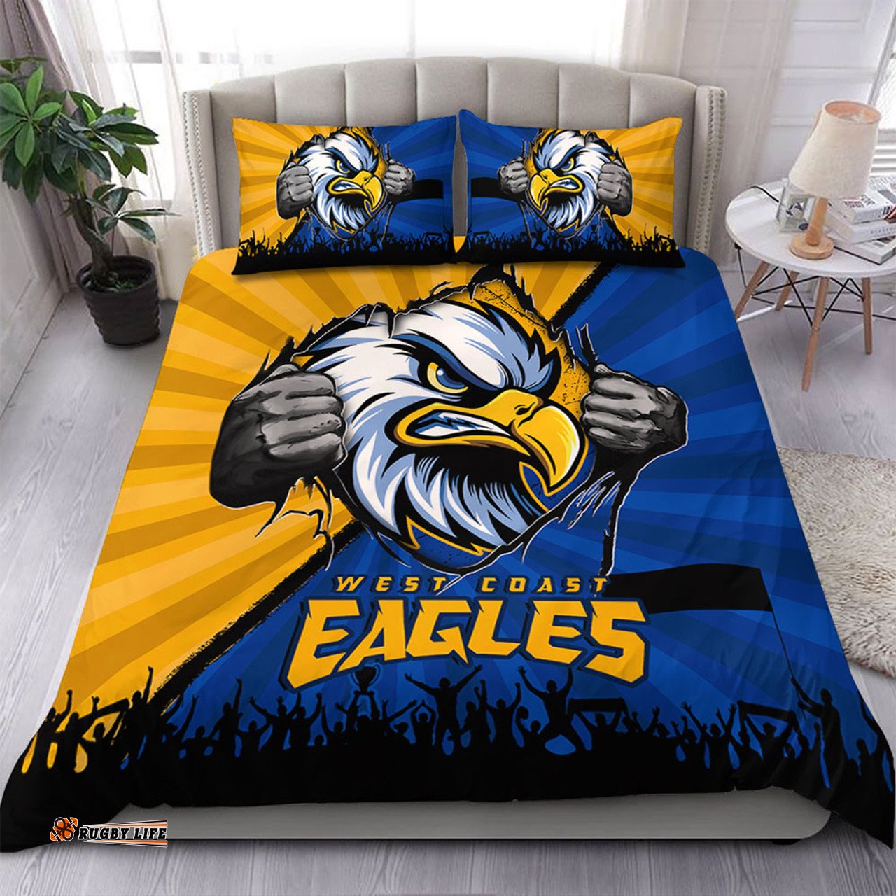 Amazing Aussie West Coast Eagles Breaking Through Fan Design Bedding Set
