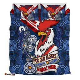 Amazing Aussie Sydney Roosters Naidoc Week Custom Sydney Roosters Naidoc WeekFor Our Elders Dot Art Style With Lizard Bedding Set