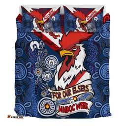 Amazing Aussie Sydney Roosters Naidoc Week Custom Sydney Roosters Naidoc WeekFor Our Elders Dot Art Style With Lizard Bedding Set