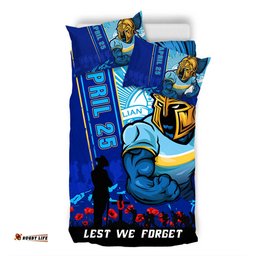 Amazing Aussie Gold Coast Titans Anzac Day Lest We Forget Strong Fighting Spirit Bedding Set