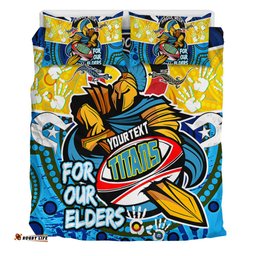 Amazing Aussie Gold Coast Titans Naidoc Week Custom Gold Coast Titans Naidoc Week For Our Elders Dot Art Style Bedding Set
