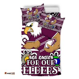 Amazing Aussie Manly Warringah Sea Eagles Custom Manly Warringah Sea Eagles For Our Elders Bedding Set
