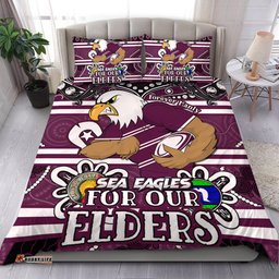 Amazing Aussie Manly Warringah Sea Eagles Custom Manly Warringah Sea Eagles For Our Elders Bedding Set