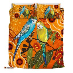 Amazing Aussie Australia Aboriginal Dot Painting Bush Budgies And Gumtree Bedding Set