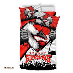 Amazing Aussie Sydney Swans Breaking Through Fan Design Bedding Set