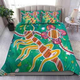Amazing Aussie (Custom) Australia Green Aboriginal Art Painting Bedding Set