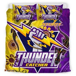 Melbourne Storm Custom Bedding Set - Indigenous Melbourne Storm Thunder Catcher