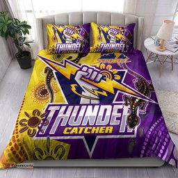 Melbourne Storm Custom Bedding Set - Indigenous Melbourne Storm Thunder Catcher