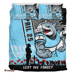 Amazing Aussie Cronulla Sutherland Sharks Anzac Day Lest We Forget Strong Fighting Spirit Bedding Set