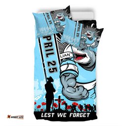 Amazing Aussie Cronulla Sutherland Sharks Anzac Day Lest We Forget Strong Fighting Spirit Bedding Set