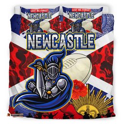 Amazing Aussie Newcastle Knights Anzac Newcastle Knights with Anzac Day Poppy Flower Bedding Set