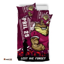 Amazing Aussie Queensland Maroons Anzac Day Lest We Forget Strong Fighting Spirit Bedding Set