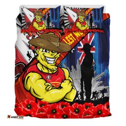 Amazing Aussie Gold Coast SUNS Anzac Day Honor United In Spirit Bedding Set