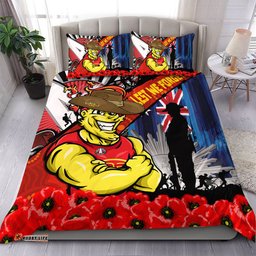Amazing Aussie Gold Coast SUNS Anzac Day Honor United In Spirit Bedding Set