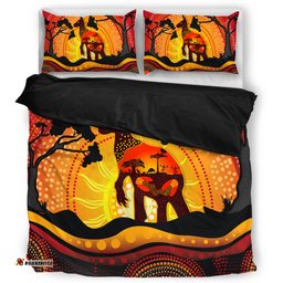 Amazing Aussie Australia Aboriginal Painting Depicting Nature's Beauty Bedding Set