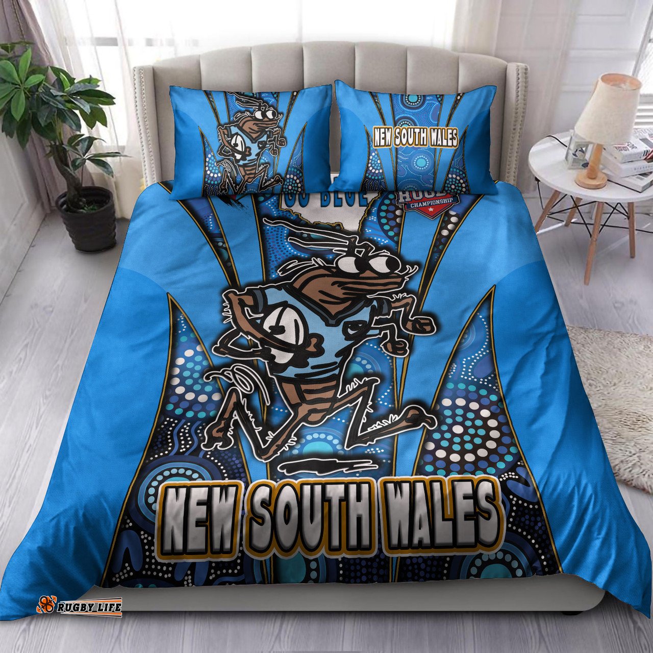 Amazing Aussie Cockroaches Cockroaches Mascot With Aboriginal Inspired Art  Bedding Set