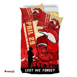 Amazing Aussie Redcliffe Dolphins Anzac Day Lest We Forget Strong Fighting Spirit Bedding Set
