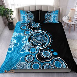 Amazing Aussie Australia Indigenous Turtle Aboriginal Dot Art Blue Bedding Set