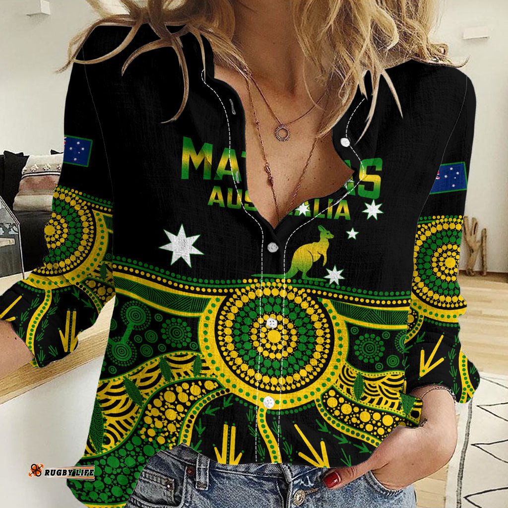 Personalised Australia Soccer Women Casual Shirt Aboriginal Go Matildas 2023 World Cup