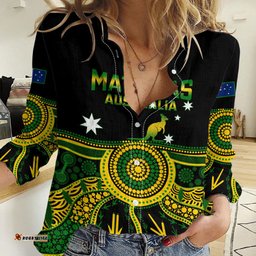 Personalised Australia Soccer Women Casual Shirt Aboriginal Go Matildas 2023 World Cup
