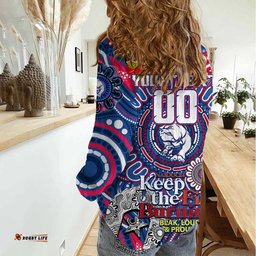 Custom Western Bulldogs NAIDOC Week 2024 Women Casual Shirt Mascot Football