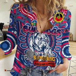Custom Western Bulldogs NAIDOC Week 2024 Women Casual Shirt Mascot Football