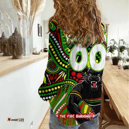 Custom Australia NAIDOC Week 2024 Women Casual Shirt Penrith Panthers Mascot Keep The Fire Burning