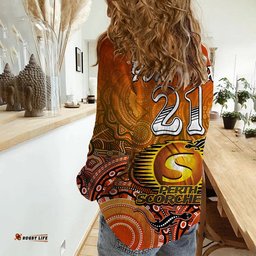 Custom Personalised Perth Scorchers Champions Women Casual Shirt Lizard Indigenous Aboriginal