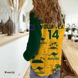 Custom Australia Soccer Women Casual Shirt Matildas World Cup 2023 Tropical Style