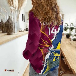 Custom Cowboys And Broncos Rugby Women Casual Shirt Dynamic Style
