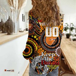 Custom GWS Giants NAIDOC Week 2024 Women Casual Shirt Mascot Football