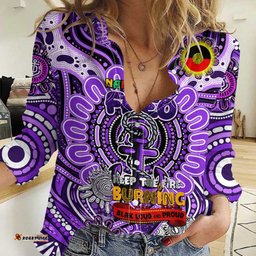 Custom Fremantle Dockers Freo NAIDOC Week 2024 Women Casual Shirt Mascot Football
