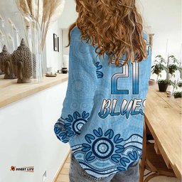 Custom NSW Blues Cockroach Blooded Aboriginal Inspired Women Casual Shirt