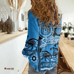 Adelaide Strikers Cricket Women Casual Shirt Happy Australia Day Aboriginal Art