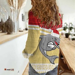 NRL Dolphins Mascot Christmas Personalised Women Casual Shirt God Style