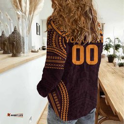 Custom Broncos Rugby Women Casual Shirt With Polynesian Style