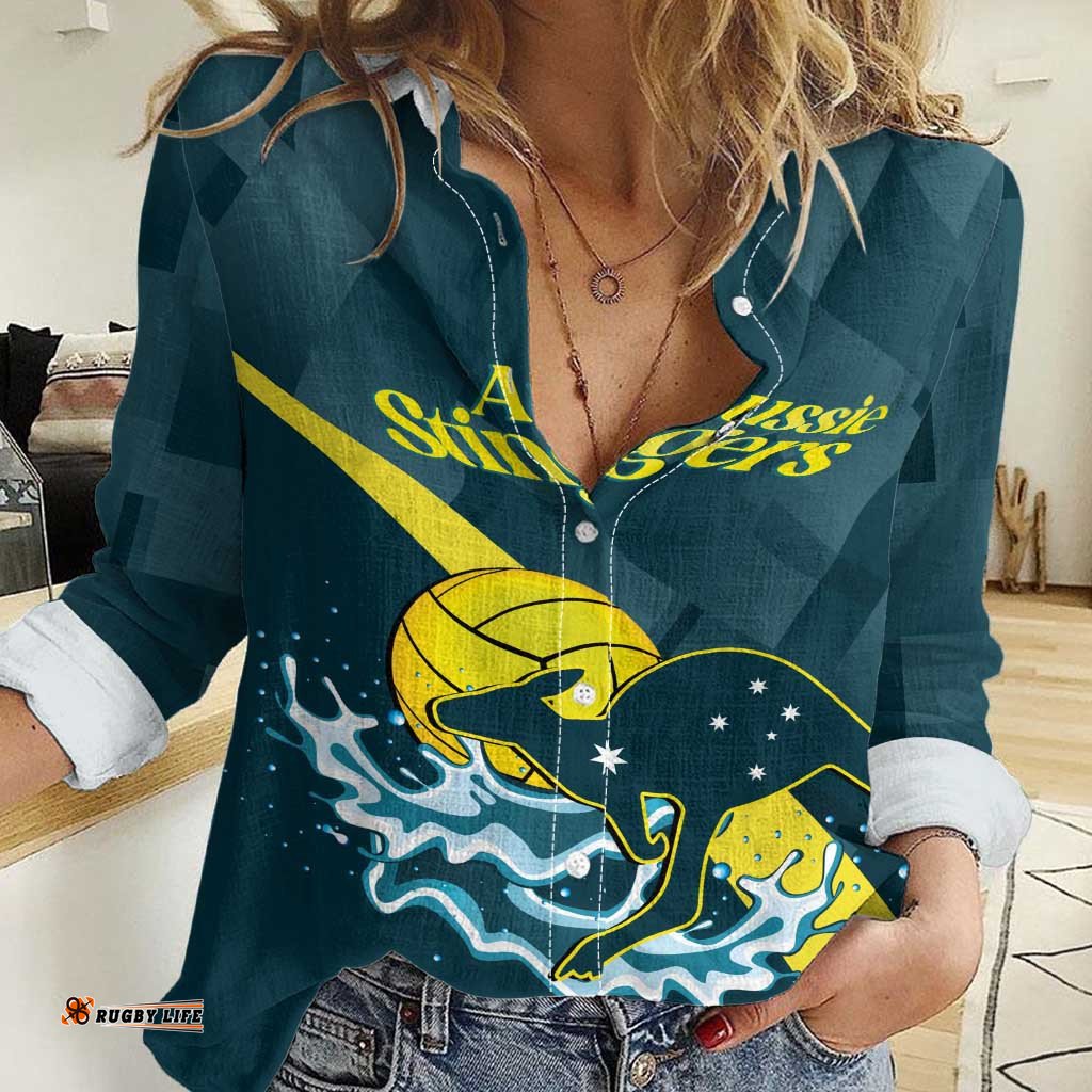 Custom Australia Water Polo 2024 Women Casual Shirt Aussie Stingers Kangaroo Sporty Version