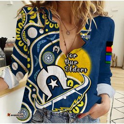 Cowboys Rugby NAIDOC 2023 Women Casual Shirt For Our Elders Aboriginal