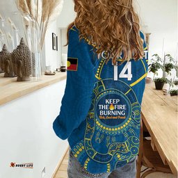 Custom NRL Eels NAIDOC Week Women Casual Shirt Keep The Fire Burning Indigenous Art