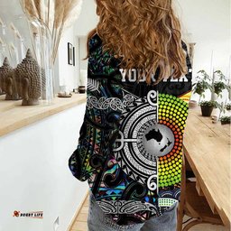 Personalised New Zealand and Australia Women Casual Shirt Maori Mix Aboriginal Art Style