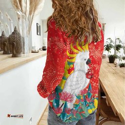 Sulphur-crested Cockatoo Christmas Women Casual Shirt Australia Gumtree With Golden Wattle