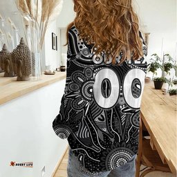 Personalised Magpies NAIDOC Week 2024 Women Casual Shirt Aussie Aboriginal Art