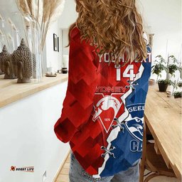Custom Swans And Cats Football Women Casual Shirt 2024 Together Dynamic Version