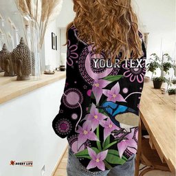 Personalised Australia Boronia And Malurus Cyaneus Women Casual Shirt Aboriginal Art