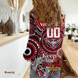 Custom Essendon Bombers NAIDOC Week 2024 Women Casual Shirt Mascot Football