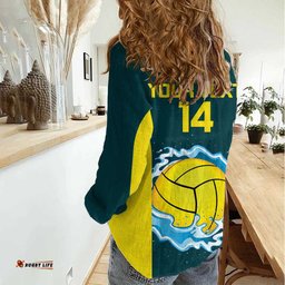 Custom Australia Water Polo 2024 Women Casual Shirt Aussie Shark National Color Version